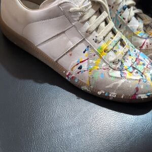 Maison Martin Margiela White Multicolor Paint Splatter Sneakers